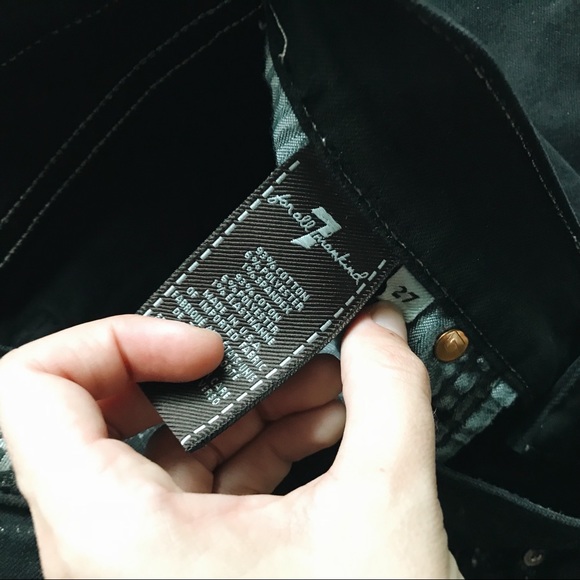 7 for All Mankind Black Snake Metallic Skinny Jean - Picture 6 of 7